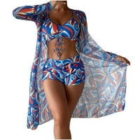 Jsaierl Ženski kupaći kostim tropskim printom za bandeau bandeau kupaći kostim Ljetni bikini set sa