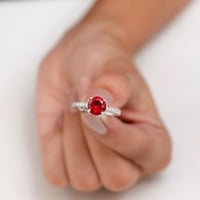 2. CT laboratorija stvorila ruby ​​solitaire prsten sa moissine za žene, 14k bijelo zlato, SAD 11.50