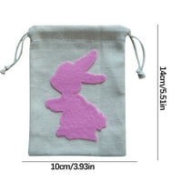 Sdjma Uskršnje vrećice za crtanje Uskršnje vrećice s crtežom Bunny posteljine poklon-vrećice s dvostrukim juteskim crtežom Uskršnje vrećice Burlap Uskrsne bake za uskrsnu zabavu