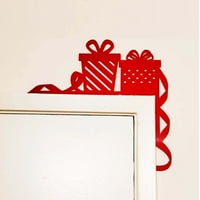 Božićni ugaoni ukrasi okvira, božićni kratki dekor vrata, zidni prozor vrata drvena skulptura božićna