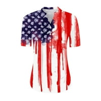 Cleariance ženske košulje Američka zastava ljeto 4. jula Odjeća za kratki rukav džepni gumb majica