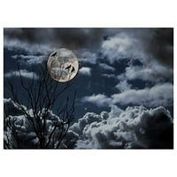 Poliester Photography Factophoops Photo Backdrops Magic Tema Fotografija Studio Pozadine Horror Night Grankes Vrukovi Mjesec za Halloween 7x5ft