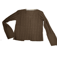 Lieramram ženska proljeća jesen pleteni džemper s dugim rukavima četverokutni vrat čipkaste patchwork