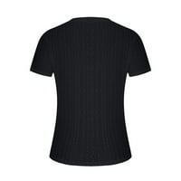 Prodaja čišćenja ženskog vrhova Gathrrgyp ispod 5 dolara, ženska majica sa čvrstim okruglim vratom Šuplje