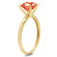 2.5ct okrugli rez Crveni simulirani dijamant 14k žuti zlatni godišnjički angažman prsten veličine 4