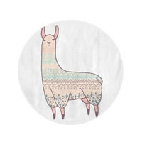 Okrugli ručnik za plažu Debel uzorak slatka Llama alpaca sket za crtanje sisara za crtanje putničke kružne ručnike Mat tapisetory bacanje plaže