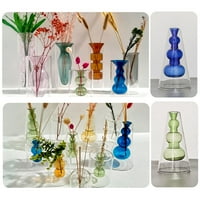 Vintage okrugla smeđa staklena vaza za cvijet, dvostruko sloj aromaterapijske boce, hidroponski spremnik
