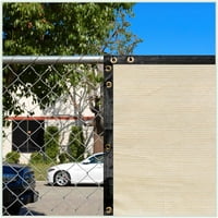 Colourree 6 '26' Bež ograde zaslon zaslona za zaštitu od vjetrobranskog stakla tkanina HDPE, 90% blokadi vidljivosti, sa grombotima, teškim komercijalnim razredima, uključujući kablovske poštanske veze uključene - prilagođene