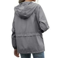 Ženska vodootporna kabanica lagana jakna s kapuljačom s močvarom s džepovima za vanjski S-3XL