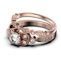 Jedinstveni Boho & Hipie 2. Carat Round Cut Diamond Moissite zaručnički prsten, vjenčani prsten u 10K
