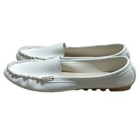 Welliumiy ženske ploče za cipele na natikačima ravni stanovi hodajuće casual cipele voziti udobnost ručno šivanje mokasina bijela 8