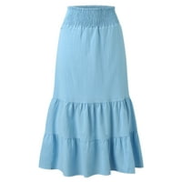 Aaiyomet Sparkly suknja Žene Casual High Squist Tired Paisley Print Long Maxi suknja sa džepovima, svijetlo