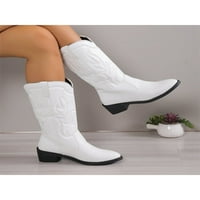 Woobling Dame Cowgirl Boots Klee High Western Boot blok peta cipele Ženske ležerne cipele Povucite modni