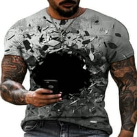 Bellella Muškarci Ležerne vrhove Ljetne kratke majice kratkih rukava Fashion 3D tiskani tee bluza za