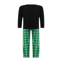 Porodični božićni pidžami Podudarni setovi, crni zeleni rukav tiskali uzorak i pantalone za djecu odraslih