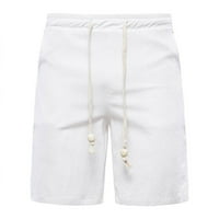 Mens crtač čvrste boje Troškoj kratkim hlačama Ljetni pamučni sportovi sa džepovima za crtanje elastičnih struka Bermuda Hlače