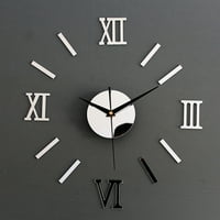 Frameless DIY Wall Clock 3D akrilna naljepnica Roman Brojevi Ljepljivi moderni zidni sat Komplet Početna