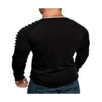 ELELUNY MENS PAING SLIM FIT DUSASSIRT Sportski casual dugih rukava pulover na vrhu crne m