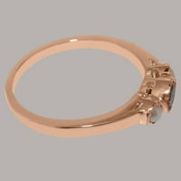 Britanska napravljena od 9k ružičastog zlatnog prirodnog ružičastog turmalina i kultivisanih biserskih ženskih prstena - veličine opcija - veličine 6,75