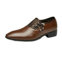 Muški poslovni rukoti povremene cipele Britanske šiljaste boje čipke kožne cipele muške cipele casual