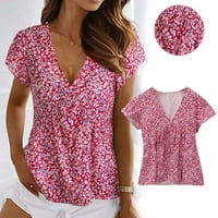 Klasična majica s majicom za žene s majicom s dugim majicama Dugi rukav za žene Žene Modni trend cvjetni