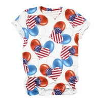 Voncos ženske košulje - modne žene uzročno nezavisnosti dnevno okruglo bluza za ispis vrata kratkih rukava majica ljetnih vrhova bijela 10