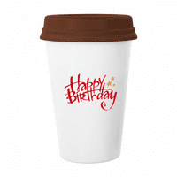 Engleski umjetnički tekst Sretan rođendan šalica kafe pijenje za piće Kerac Cup Cup poklopac