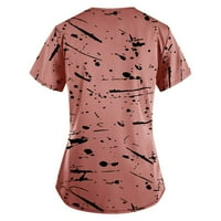 Ženski vrhovi Crew vrat Ležerne bluza Ispisuje ženske majice Skraćeno rukav ružičasta 2xl