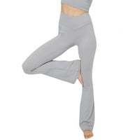 Tajice za žene Cross Horne Gambers Yoga hlače Visoka struka svijetlo sive m