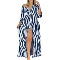Ketyyh-Chn ženske haljine Swing haljina džepova Boho Beach Casual Long Maxi haljina B, 2xL