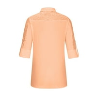 Yyeselk Business Casual vrhovi za ženska modna rever ovratnik V-izrez Down Ugodne bluze Trendy Pure