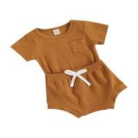 Kiapeise Baby Ribded majica kratkih rukava + šorct ljetni setovi odjeće