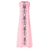 Ženske haljine kratki rukav maxi maxi casual ljetna V-izrez cvjetna haljina ružičasta m
