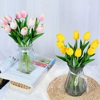 Umjetni PU tulipani Real Touch Lažni cvjetni aranžman Buketi za kućni uredski uredski uređeni ukras