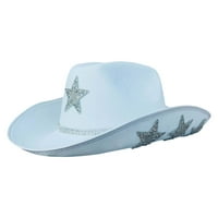 SDGHG HONGE kaubojski šešir, široki podrumski Rhinestone Tassele Western Veliki kapa za klupsku zabavu
