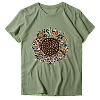 Ljetne košulje za žene labave odjeće za djevojke okrugla izrez bluza Sunflower grafički print The Casual