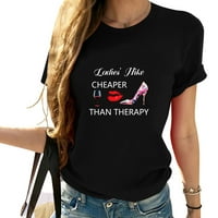Ženski pohod jeftiniji od terahernog gobleta crveno-usna peta slatka žena smiješna retro majica za zabave