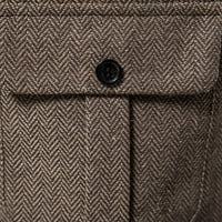 Zimske muške jakne plus veličine muške haringebone Tweed odijelo prsluk vintage rever prsluk muški kaput smeđi l