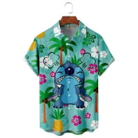 Disney Lilo & Bowtch majica Havajska majica, Disney Lilo & Bowtch majice Dolje majica za djecu Odrasli, džep na prsima kratki rukav