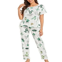 Noćna rublja Noilla Went Plaid Ispiši pidžami Postavite cvjetni print Sleep Ležice Dame Comfy Outfits