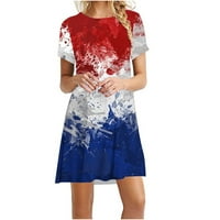 Vremenska ženska ženska četvrta haljina Ležerne prilike Ležerne prilike, patriotske amercijske zastave