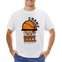 Svijetli košarkaški print s kuglicom Vintage Majica Mens Pamuk Classic Crewneck Kratki rukav Tees Unise