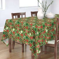 Pamuk saten stolnjak, 90 kvadrat - božićni zeleni crveni džemper zabavni skandinavjski odmor Print Custom stol posteljina od kašičice