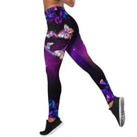 Ženske hlače plus tajice Sport Print Butterflys Veličina modne modne joge High struk Silm Yoga Pant