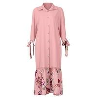 Žene Haljine Maxi V-izrez kratki rukav ležerne haljine cvjetne ljetne žene haljina ružičasta 4xl
