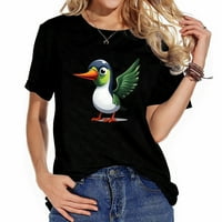 Cartoon Hummingbird Funny Bird Lover Poklon Ženski stilski peony Print majica-ljetni vrh za žene