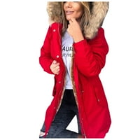 Ženska zima Zip up -fur 'antilop jakna janjeća zimski topli kaput s dva džepa umjetna vunena odjeća