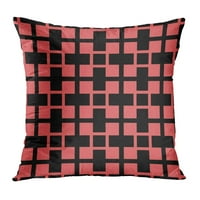 Crveni apstraktni karirani uzorak uzorak pravokutnik ružičasti i crni britanska provjera šahov geometrijski grafički jastučni jastučni poklopac jastuk futrola
