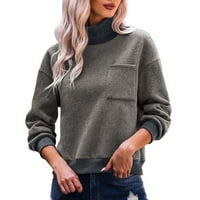 Kali_store prevelizirani džemperi za žene Ženska kornjača sa rukavima sa labavim rukavima odvojeni pleteni