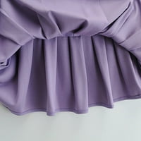 Fesfesfes ženska suknja A-line suknje Čvrsta boja visoke strukske suknje nagnuto zazor suknje ispod
